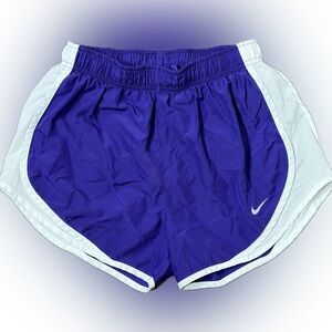 Nike Women's Purple and White Athletic Shorts